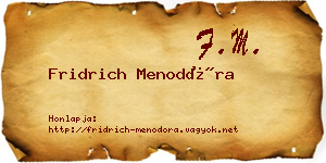 Fridrich Menodóra névjegykártya